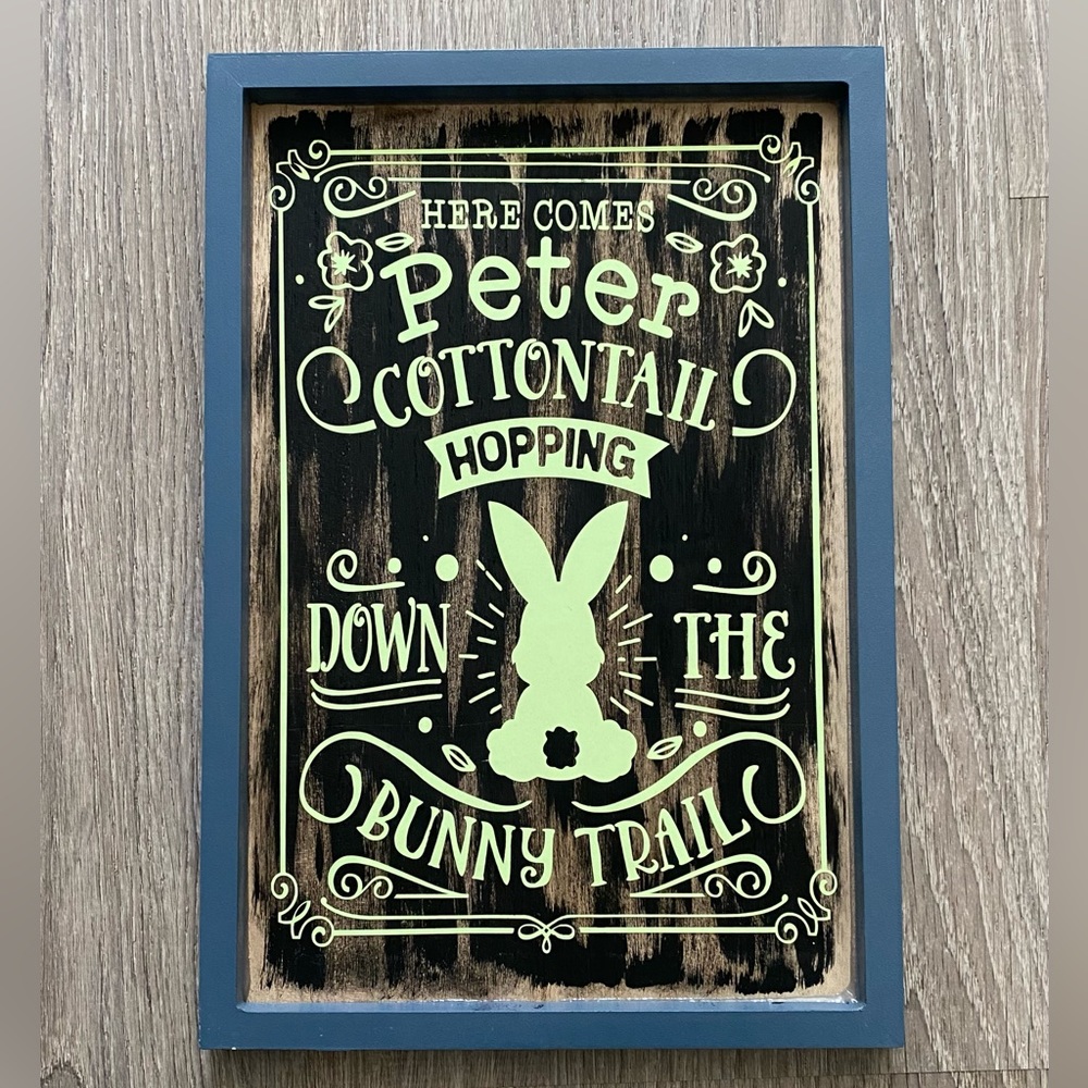 New! Easter sign inspired by peter cottontail